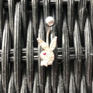 playboy crystal red eye belly button navel ring